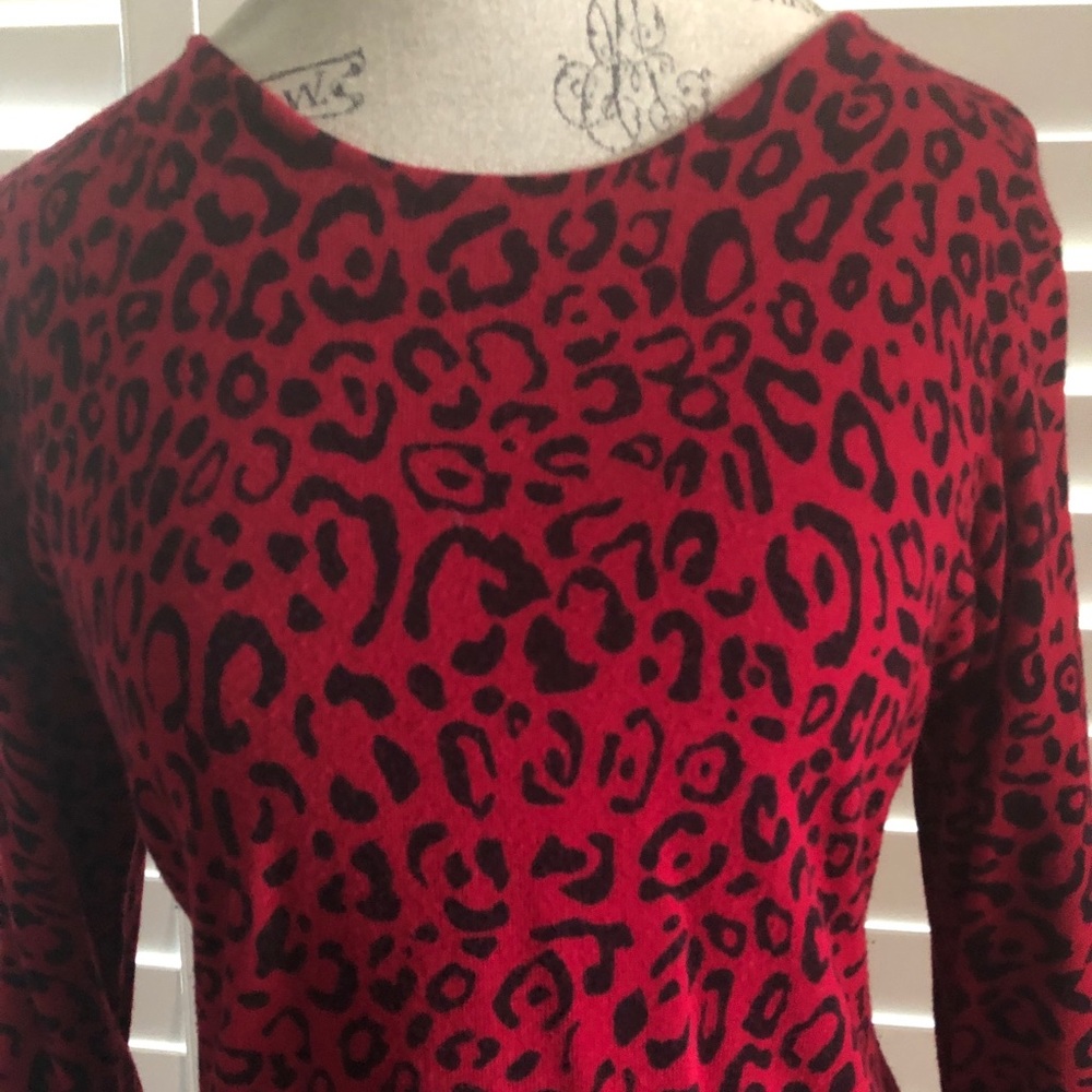 Alfani Red Leopard Sweater - Picture 2 of 6